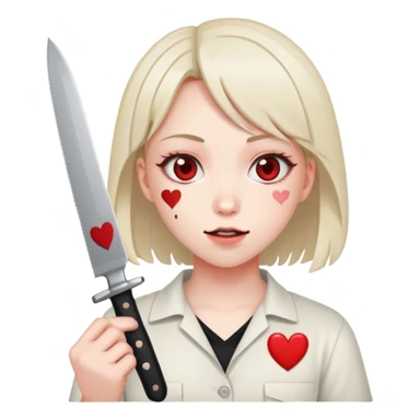  yandere holding a knife with heart eyes sticker