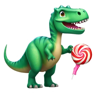 A dinosaur holding lolipop  sticker