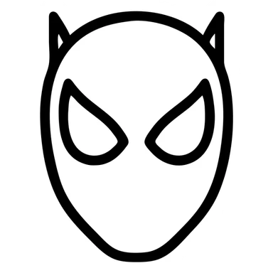 Marvel superhero mask icon, simple lines, strong silhouette, no text sticker