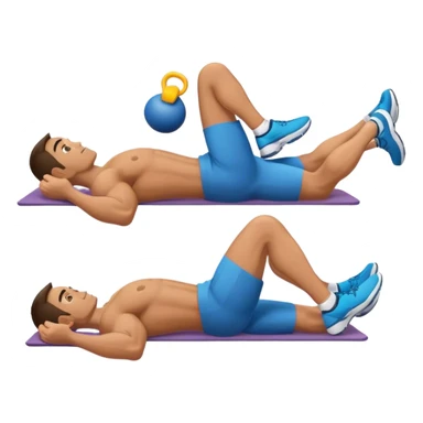 lying down man weighted glute bridges sticker
