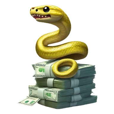 Snake sitting on Money sticker