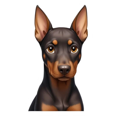 cinematic-noble-doberman puppy-portrait-emoji,-poised-and-regal,-with-a-strong,-athletic-build-and-a-lustrous,-well-groomed-black and tan fur,-deep-set-soulful-brown-eyes,-simplified-yet-sharp-and-sophisticated-features,-highly-detailed, sticker