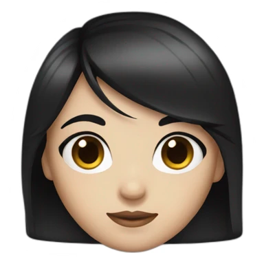 Cute woman with straight black hair and blue eyes sticker