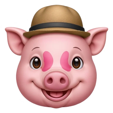 pig wear hat sticker