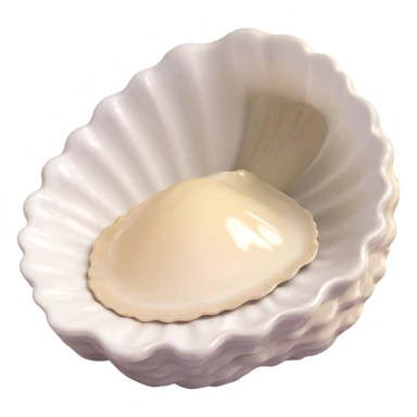 cute oyster, cream color, greige shell sticker