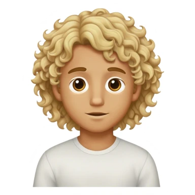 Blonde wavy curly  hair medium tan boy sticker