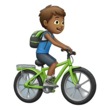kid riding bike sticker