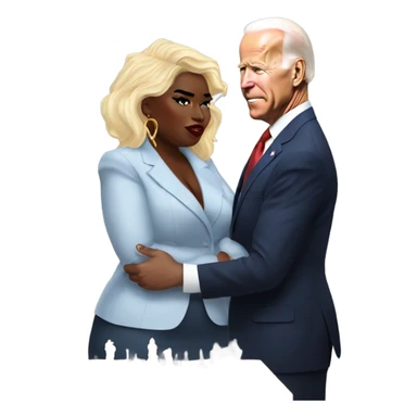Joe Biden playing chess with lizzo  sticker