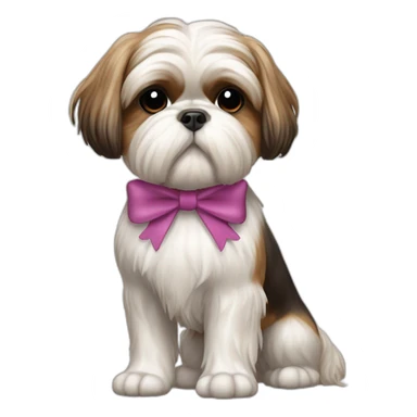 Dog Shih Tzu with a bow on head full-body sticker