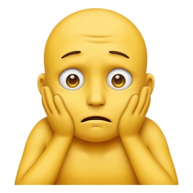 yellow face emoji with bulging eyes and hands squeezing its own neck, cartoon style sticker