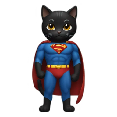cat black  superman  sticker