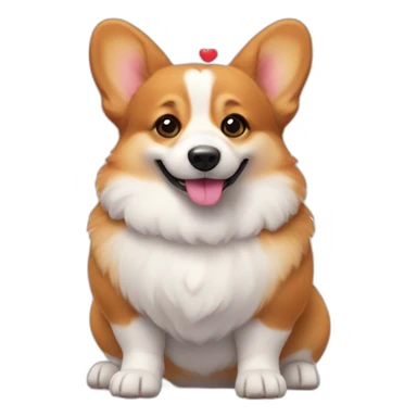 Corgi butt with heart sticker