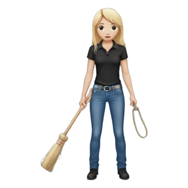 Bdsm male dominant wearing jeans black T-shirt and holding a flogger watching from outside blonde long hair sub with a collar showering with suds all over her sticker