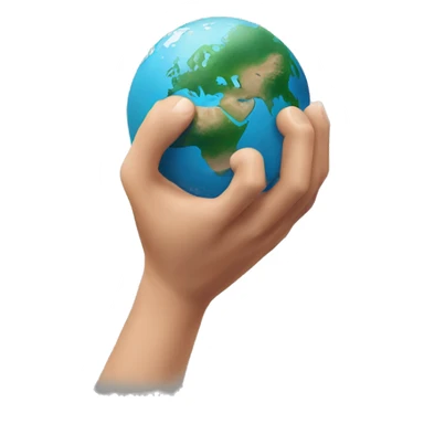 pinched hand planet earth sticker