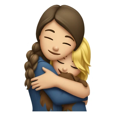Girl hugging a Yorkshire  sticker
