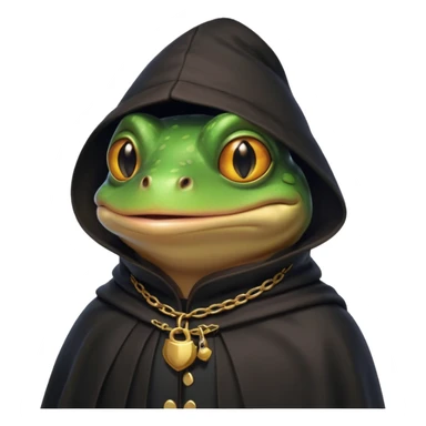 thief frog portrait, head and shoulders only, sly grin, dark cloak collar, mischievous burglar vibe, 3D cartoon, mobile game icon style, clean background, no text, no watermark
 sticker