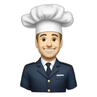 Macron in front of flour line in Les Champs élisé sticker