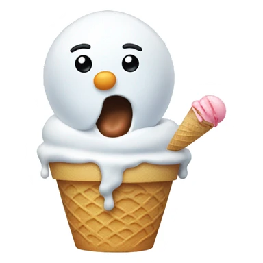 snowman eating ice cream sticker