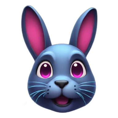 neon rabbit precaution sticker