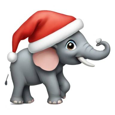 am elephant with a Christmas hat sticker