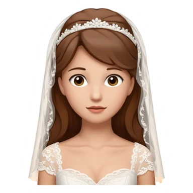 Blonde skin bride with brown hair with a chin on her face sticker