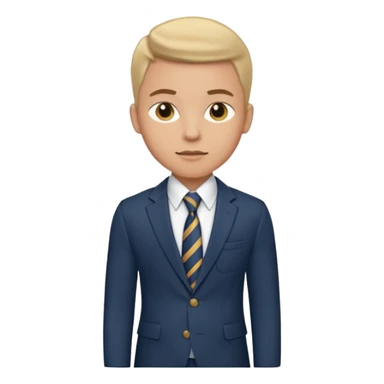 Young man, tailored trousers, a crisp button-down shirt, a blazer, and tie

 sticker