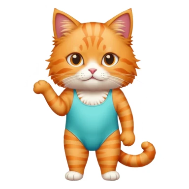 Cat wearing swim suit sticker