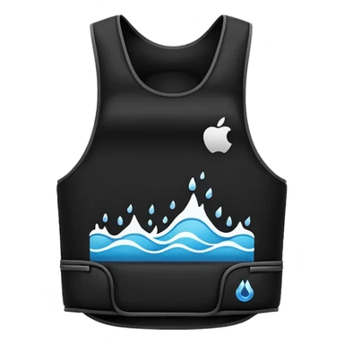 minimalist running vest for water and essentials, displayed flat, no human, apple emoji style sticker