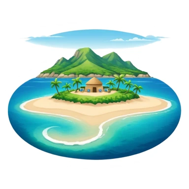 island seen from the sea far away sticker
