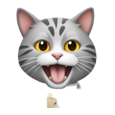 A cat with a mouse in its mouth sticker