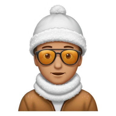 a man laying on snow and covered with snoo sticker