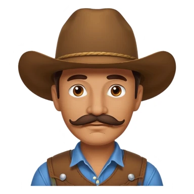 brown cowboy with mustache sticker