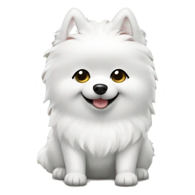 Black Little White spitz head thumbs up sticker