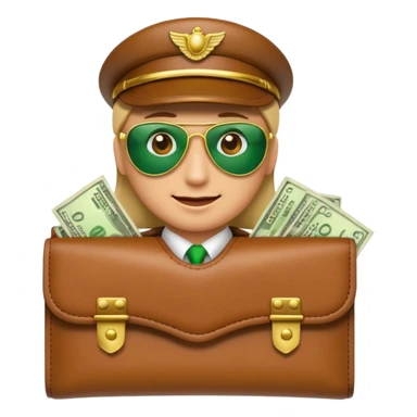 Aviator money emoji, wallet full of cash, casino vibe, premium 3D emoji style, clean, no background
 sticker