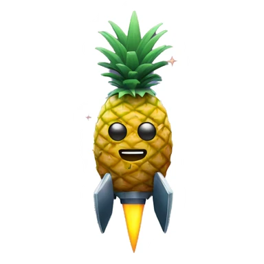 A pineapple in space on a rocket sticker