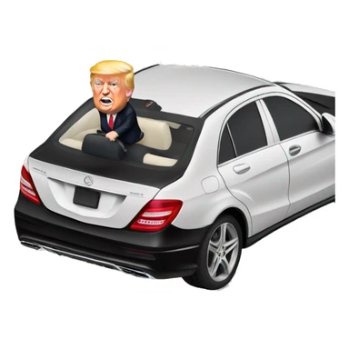 Trump driving mercedes  sticker