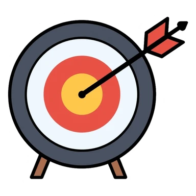 target bullseye with an arrow hitting the center sticker