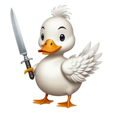 Duck holding a knife sticker