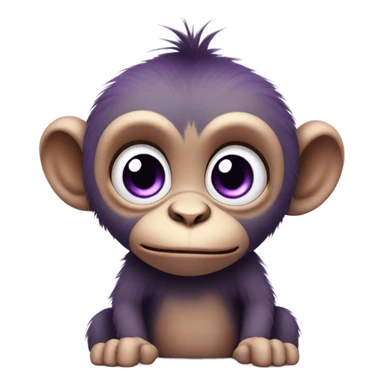 purple monkey baby sticker