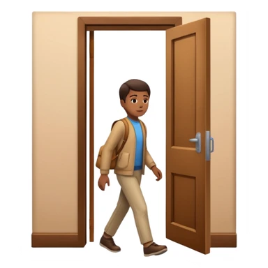 persona yéndose por la puerta  sticker