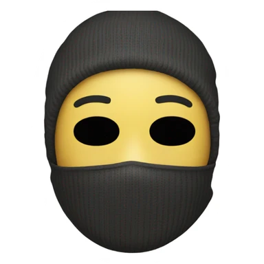 Emoji wearing a ski mask sticker