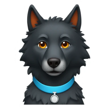 Black wolf with orange eyes wearing a blue doctor scrub sticker