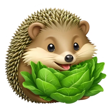 hedgehog eating lettuce sticker