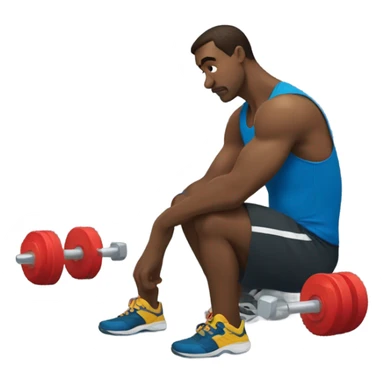  Man sad with dumbells  sticker