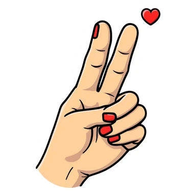 Cute Korean finger heart gesture, hand making a small heart with thumb and index finger sticker