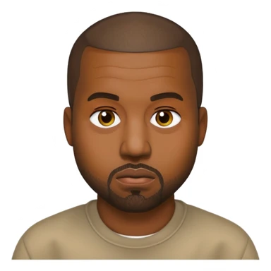 Make me a kanye west emoji as rhe lne on ios i want it to be neutral no face expression just his face sticker