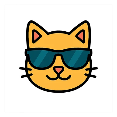 A cat wearing sunglasses sticker