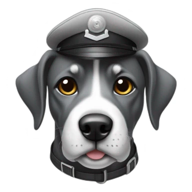 grey and black wiry dog with pilot cap on sticker