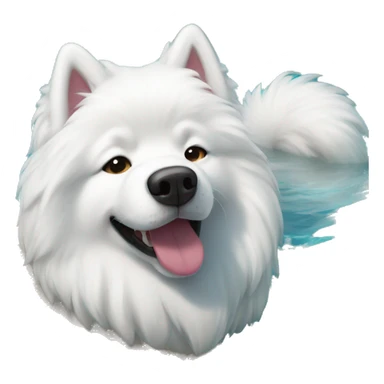 samoyed in pool sticker