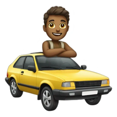 Homme sur une voiture sticker